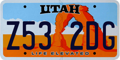 UT license plate Z532DG