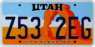 UT license plate Z532EG