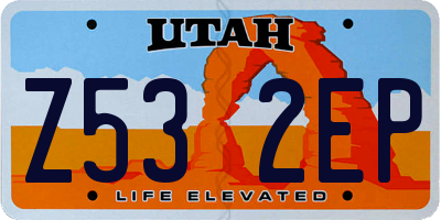 UT license plate Z532EP
