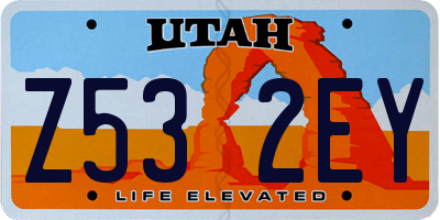 UT license plate Z532EY