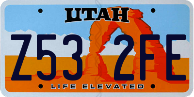 UT license plate Z532FE