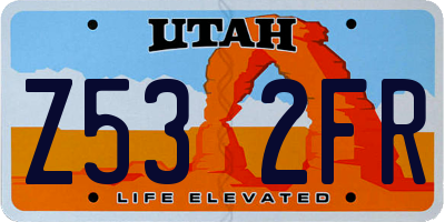 UT license plate Z532FR