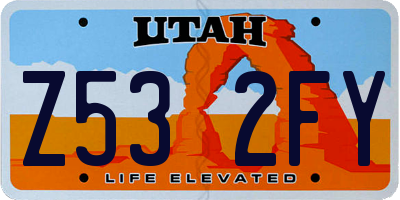 UT license plate Z532FY