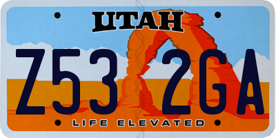 UT license plate Z532GA
