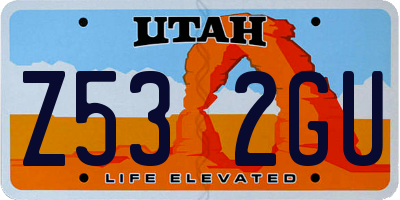 UT license plate Z532GU