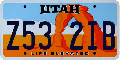 UT license plate Z532IB