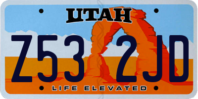 UT license plate Z532JD