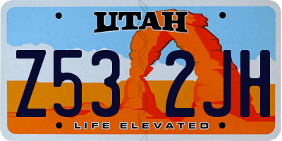 UT license plate Z532JH