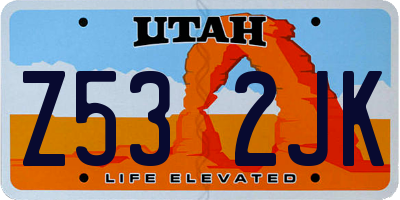 UT license plate Z532JK