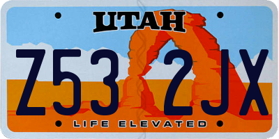 UT license plate Z532JX