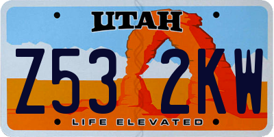 UT license plate Z532KW