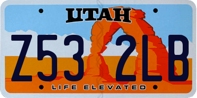 UT license plate Z532LB