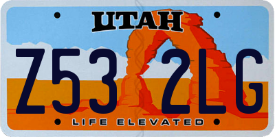 UT license plate Z532LG
