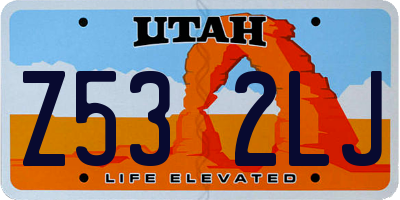 UT license plate Z532LJ