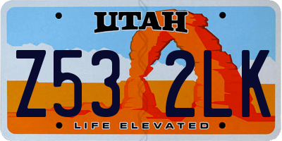 UT license plate Z532LK