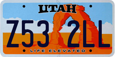 UT license plate Z532LL