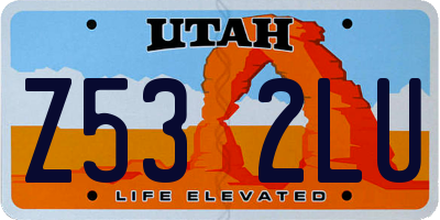 UT license plate Z532LU