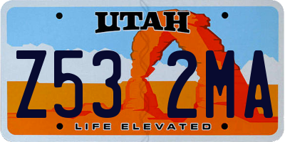 UT license plate Z532MA