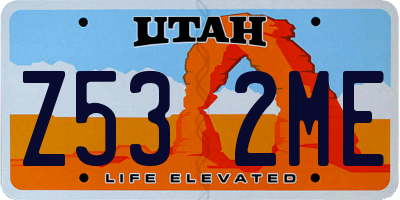 UT license plate Z532ME