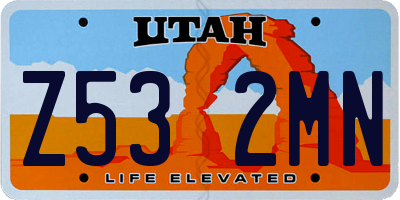 UT license plate Z532MN