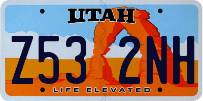 UT license plate Z532NH