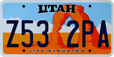 UT license plate Z532PA