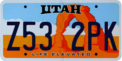 UT license plate Z532PK