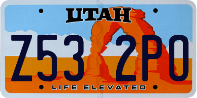 UT license plate Z532PO