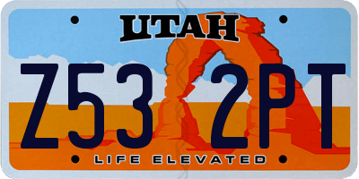 UT license plate Z532PT