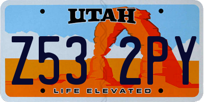 UT license plate Z532PY