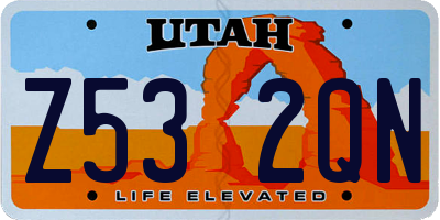 UT license plate Z532QN
