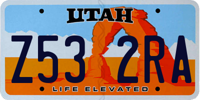UT license plate Z532RA