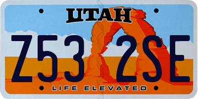 UT license plate Z532SE