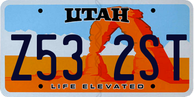 UT license plate Z532ST
