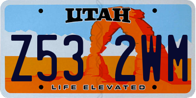 UT license plate Z532WM