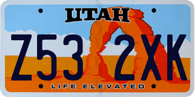 UT license plate Z532XK
