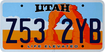 UT license plate Z532YB