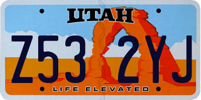 UT license plate Z532YJ