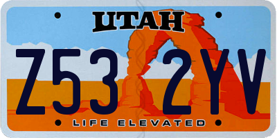 UT license plate Z532YV