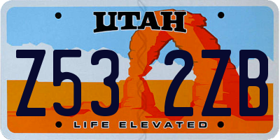 UT license plate Z532ZB