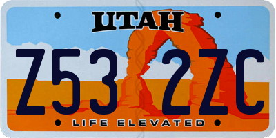UT license plate Z532ZC