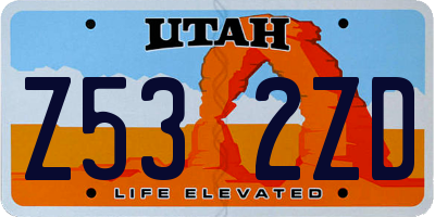 UT license plate Z532ZD