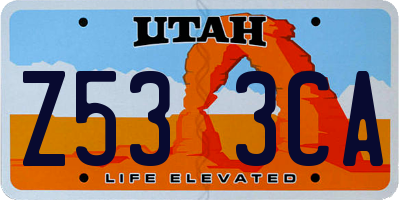 UT license plate Z533CA