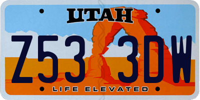 UT license plate Z533DW