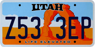 UT license plate Z533EP