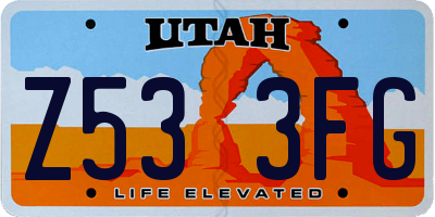 UT license plate Z533FG