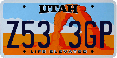UT license plate Z533GP