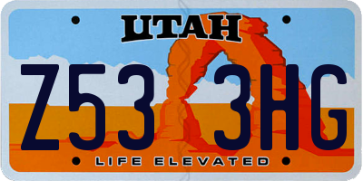 UT license plate Z533HG