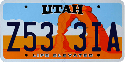 UT license plate Z533IA