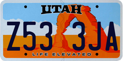 UT license plate Z533JA